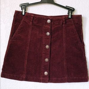 Forever 21 Maroon Corduroy Skirt